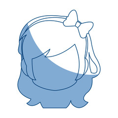 chibi anime girl avatar contour default vector illustration