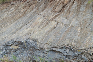 Downward Slope to rock layers