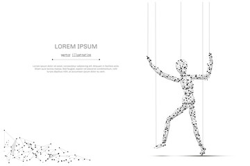 Abstract mash line and point puppet on white background with an inscription. business or political concept starry sky or space, consisting of stars and the universe. Vector business illustration