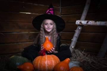 Cute little girl witch