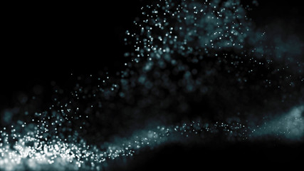 White particles explosion overlay texture for your design. Abstract background stream motion. Power of particles dust. Storm wave explode. Abstract shattered broken glass.