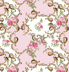 Oriental background motif floral pattern 