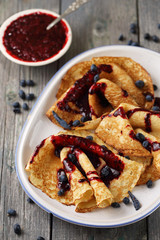 pancakes with fresh honeysuckle