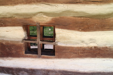 Window in Dimitrie Gusti National Village Museum in Bucharest, Romania