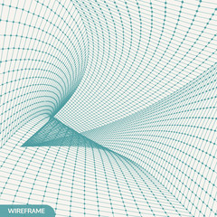 Abstract tunnel grid. 3d vector illustration. Can be used as digital dynamic wallpaper, technology background.