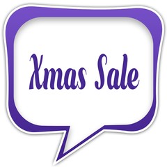 Violet square speech bubble with XMAS SALE text message