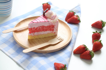 Piece of strawberry cake