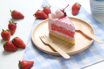 Piece of strawberry cake