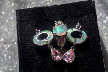 White Fire Opal Jewelry Set