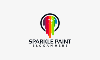 Modern Sparkle Paint Logo designs for Painting Industry, vector illustration