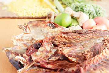 fish and curry for cooking.