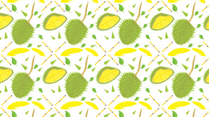 Durian pattern background,Vector illustration for cute design,Stylish decorative label. 
