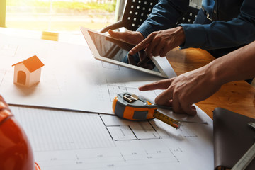 Confident team of architect working together in a office.