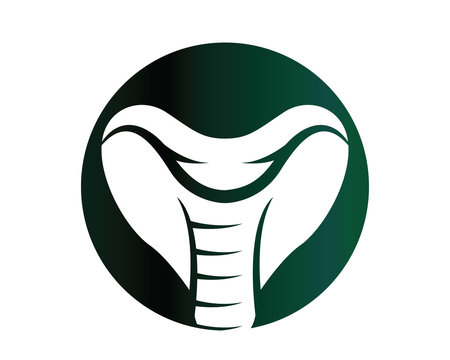 Modern Isolated Animal Head Silhouette Logo Circle - Cobra Symbol