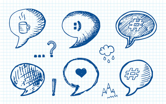 pen drawing cloud ideas on the notebook background
