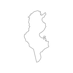 Tunisia map silhouette