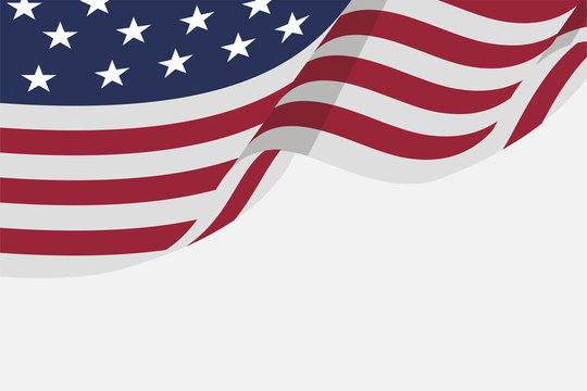 isolated flat american flag for independence day background, for greeting card and wallpaper