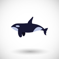 Obraz premium Killer whale vector flat icon