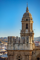 Fototapeta na wymiar Malaga Cathedral with unfinished tower