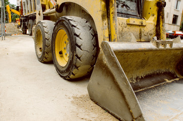 Heavy Industrial Truck Machine For Digging Closeup