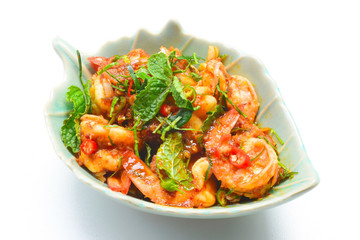 Shrimp salad with lemon grass and mint.