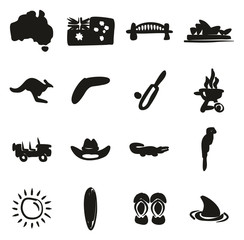 Naklejka premium Australia Icons Freehand Fill