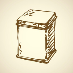 Vector drawing. Box for tea