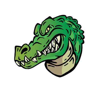 Leadership Animal Head Logo - Crocodile Character