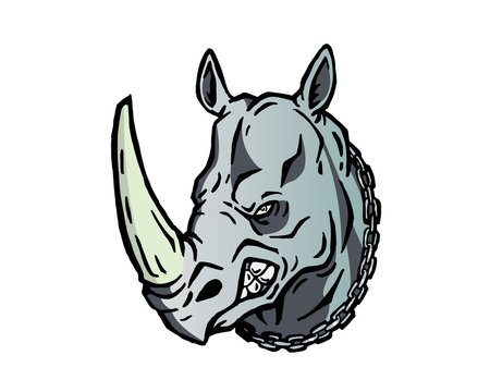 Leadership Animal Head Logo - Rhinoceros Character