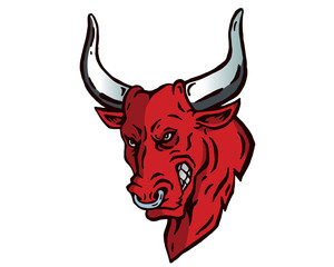 Leadership Animal Head Logo - Bull Character