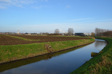 small river in countryside landscape