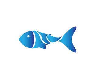 Modern Fish Symbol Logo - Blue Fish Lagoon Ocean Spa & Resort