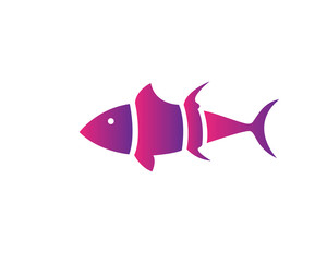 Modern Fish Symbol Logo - Purple Gradient Seafood Restaurant