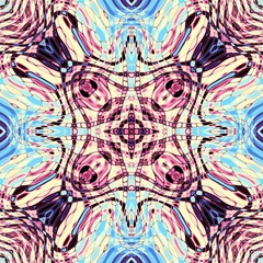 Abstract square background. Symmetric decorative ornament pattern in Art Nouveau style