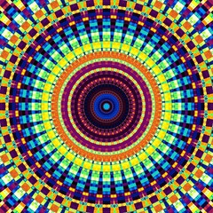 Abstract square background. Symmetric decorative ornament pattern in Art Nouveau style