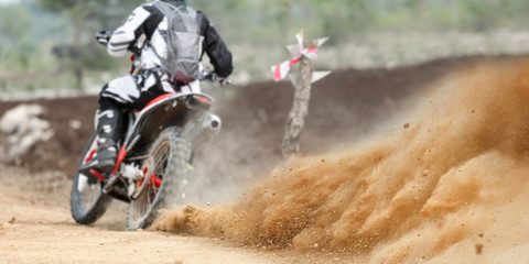 Dust splash from enduro motocycle race © toa555