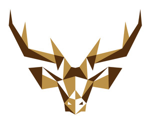 Fototapeta premium Polygonal Symmetrical Abstract Animal Logo - Deer