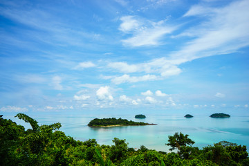 The islands in the East Sea of Thailand and the beautiful sky