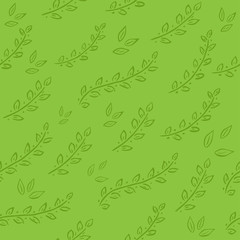 Fototapeta na wymiar Seamless and fresh pattern with branches,leaves for organic labels, healthy food packaging