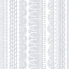 Vector white croched seamless pattern.