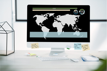 Computer monitor with business concept