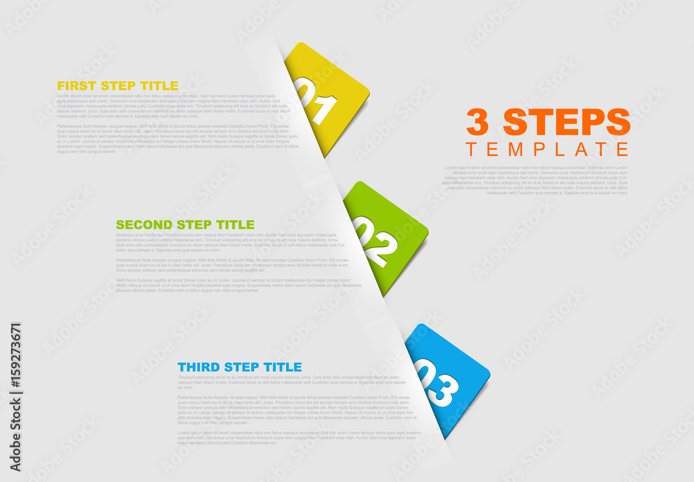 Poster one two three - vector progress template