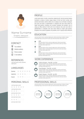 Feminine resume with infographic design