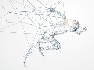 Running Man,Network connection turned into, vector illustration.