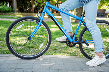 Fototapeta premium Active male person on bike