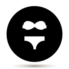  Swimsuit icon, underwear icon. On black background