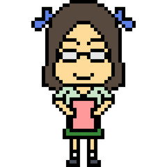 Fototapeta premium vector pixel art girl