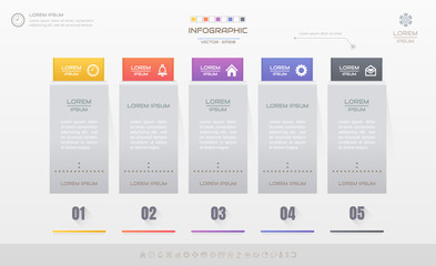 Infographics design template with icons, process diagram, vector eps10 illustration