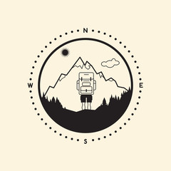 Travel And Tourism Icon Or Background. Vector Illustration