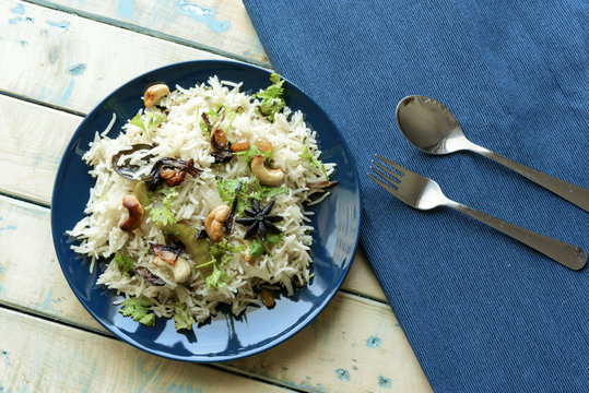 Indian Ghee Rice Cooked With Basmathi Rice And Spices